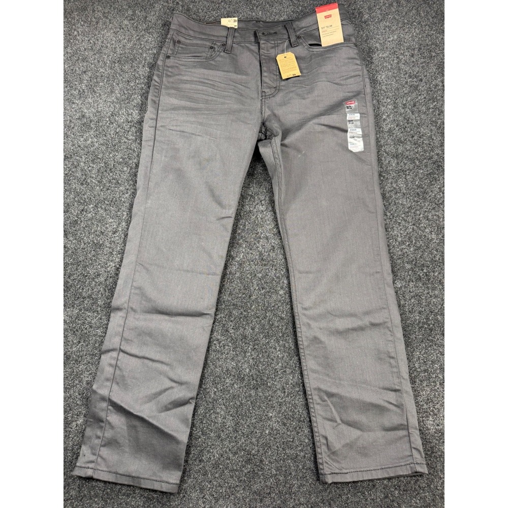 NWT Levi's 511 Slim Stretch Gray Jeans Mens 33x30 Denim Pants New With Tags